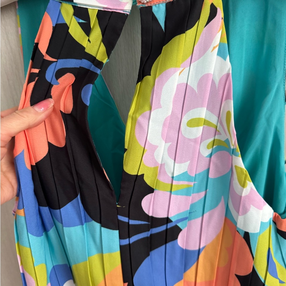 Colorful Floral Sleeveless Mini Dress CIEBON Sz S - Picture 5 of 7